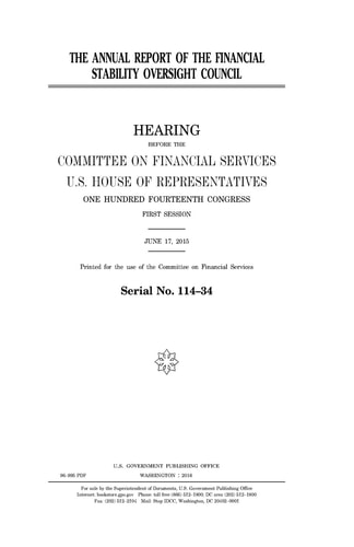 The Annual Report of the Financial Stability Oversight Council