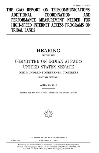 The GAO Report on Telecommunications Additional Coordination and Performance Measurement Needed for High-speed Internet Access Programs on Tribal Lands