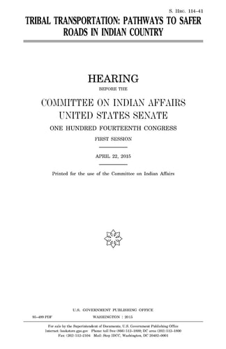 Tribal Transportation Pathways to Safer Roads in Indian Country
