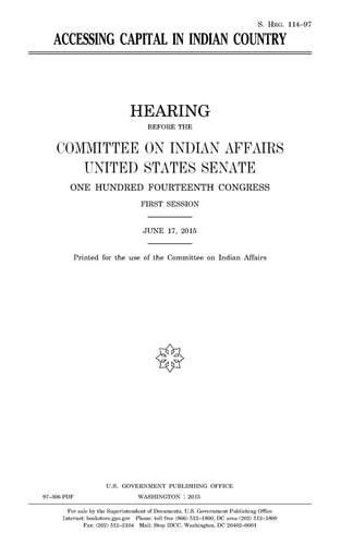 Accessing Capital in Indian Country