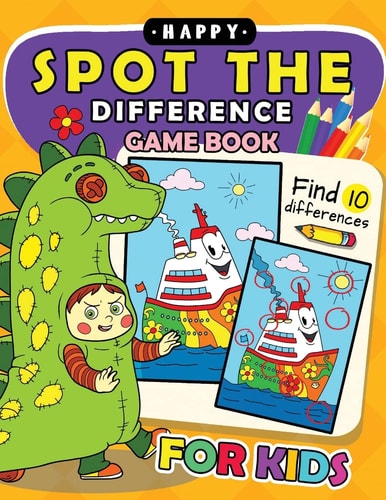 Happy Spot The Difference Game Book for Kids Activity Book for Boy, Girls, Kids Ages 2-4,3-5,4-8