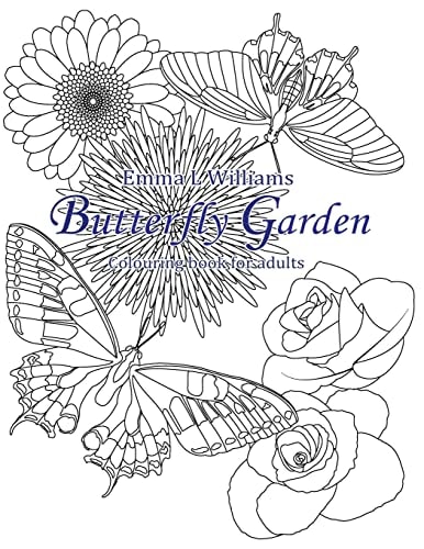 Butterfly Garden Colouring Book for Adults