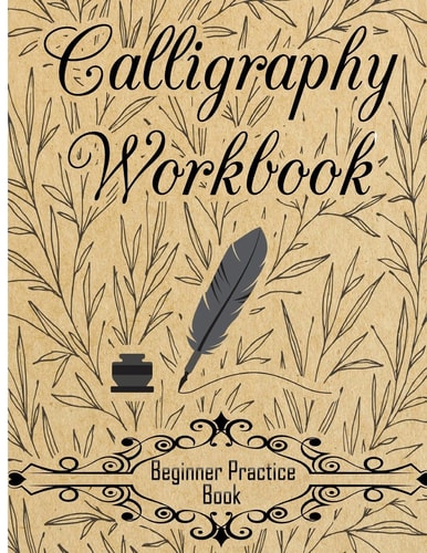 Calligraphy Workbook (Beginner Practice Book) Beginner Practice Workbook 4 Paper Type Line Lettering, Angle Lines, Tian Zi Ge Paper, DUAL BRUSH PENS