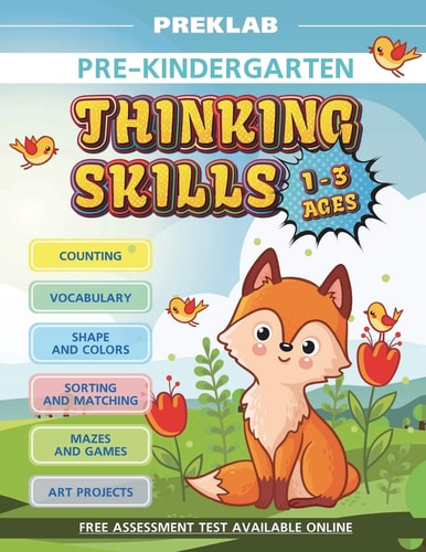 Thinking Skills Pre-K Toddler Workbook 1-3 Years Prek Age 1 2 3