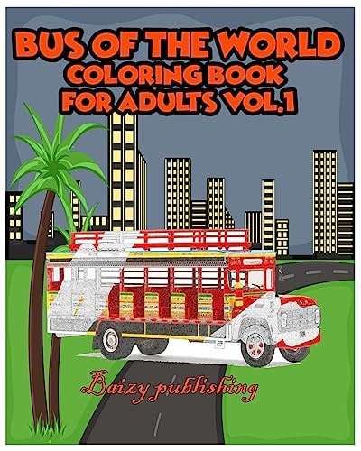 Bus Of The World Coloring Book for Adults Vol.1