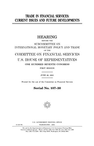 Trade in Financial Services Current Issues and Future Developments
