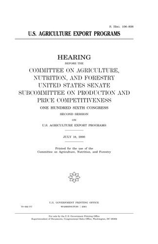U. S. Agriculture Export Programs