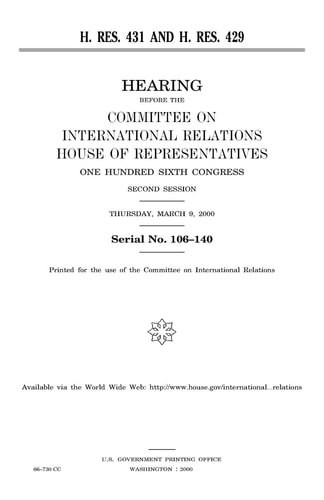 H. Res. 431 and H. Res. 429