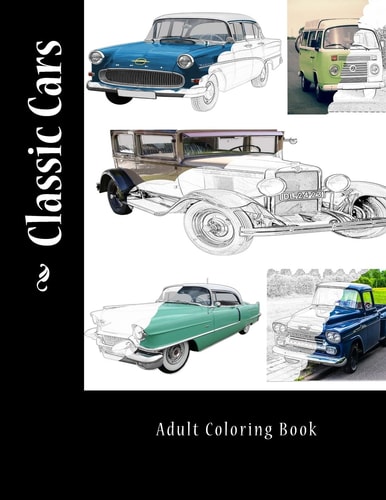 Classic Cars Adult Coloring Book