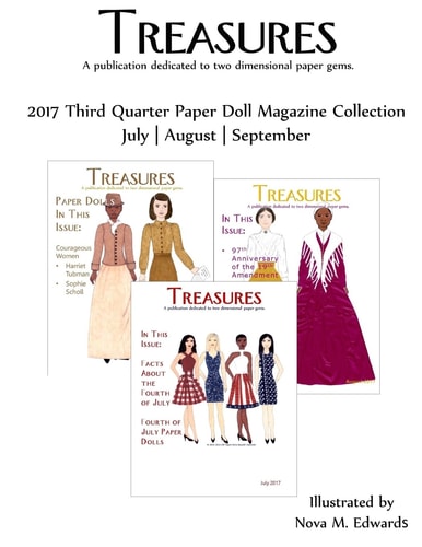 Treasures 2017 Third Quarter Paper Doll Magazine Collection July-August-September