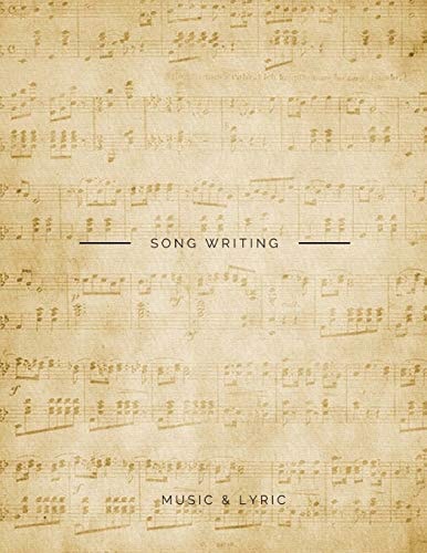 Song Writing Music and Lyric 12 Starve for Music Writer, Producer and Staff, 100 Pages with Manuscript and Title Above Each Page, Large Print