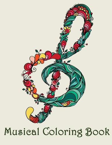 Musical Coloring Book - Mosaic Music Featuring 40 Stress Relieving Designs of Musical Instruments