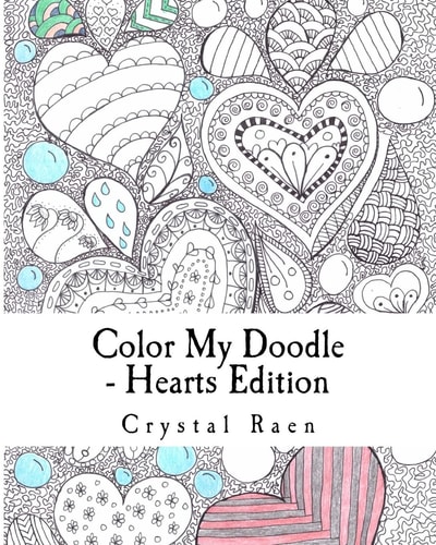 Color My Doodle - Hearts Edition Adult Coloring Book