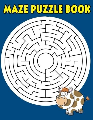 Maze Puzzle Book Maze Book For Kids Funny Maze Puzzle Game Book 1 Game Per Page Large Print With Solution Variety Orthogonal, Diameter Theta, Hexagonal Sigma, Triangular Delta Ages 3-5, 4-12,8-10 Years