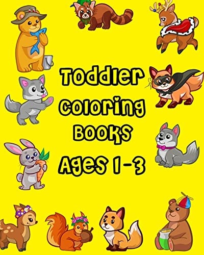 Toddler Coloring Books Ages 1-3 Giant Coloring Books for Toddlers, Fun Animals to Color for Early Childhood Learning (100 Pages)
