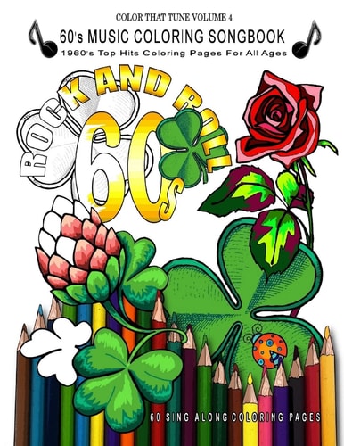 60's Music Coloring Songbook 1960's Top Hits Coloring Pages for All Ages - Rock and Roll