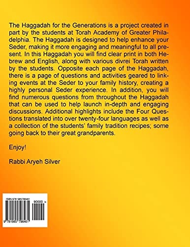 The Haggadah for the Generations 2018 Connecting the Seder to Your Family's History