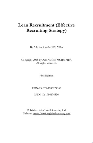 Lean Recruitment (Effective Recruiting Strategy)