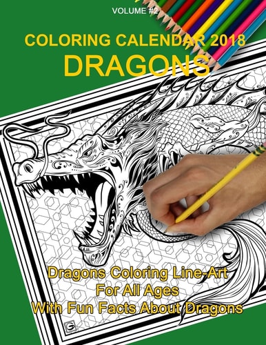 Coloring Calendar 2018 Dragons