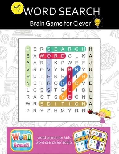 Word Search for Adults Large Print Word-Finds Puzzle Book,Brain Games for Clever Kids and Adults