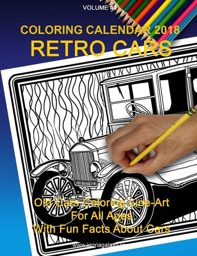 Coloring Calendar 2018 Retro Cars
