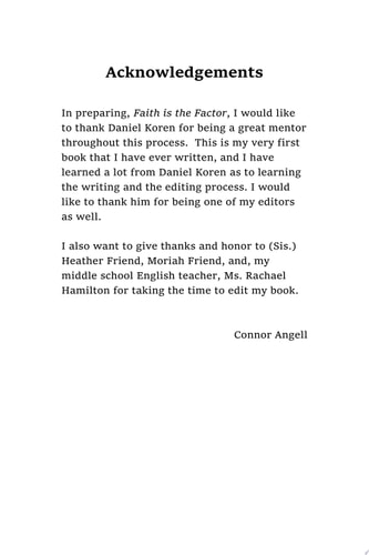Faith Is the Factor