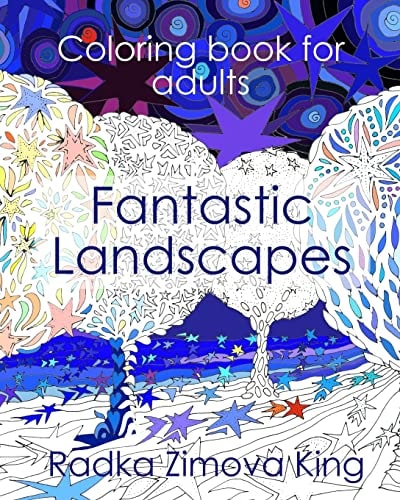 Fantastic Landscapes Stress Relieving Adult Coloring Book
