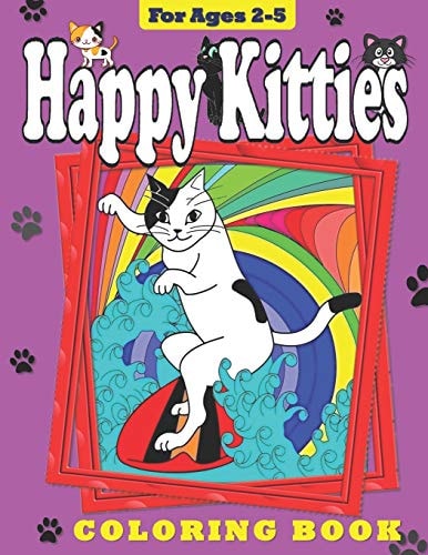 Happy Kitties Coloring Book for Toddlers and Preschool Children