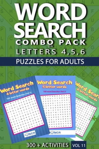 Word Search Combo Pack Puzzles For Adults, 300+ Activities
