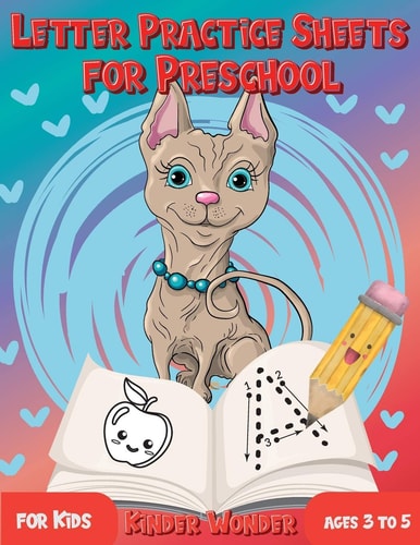 Letter Practice Sheets for Preschool for Kids Ages 3 to 5 Learning Workbook Letter and Number Tracing for Kindergarten with Cute Dog Design