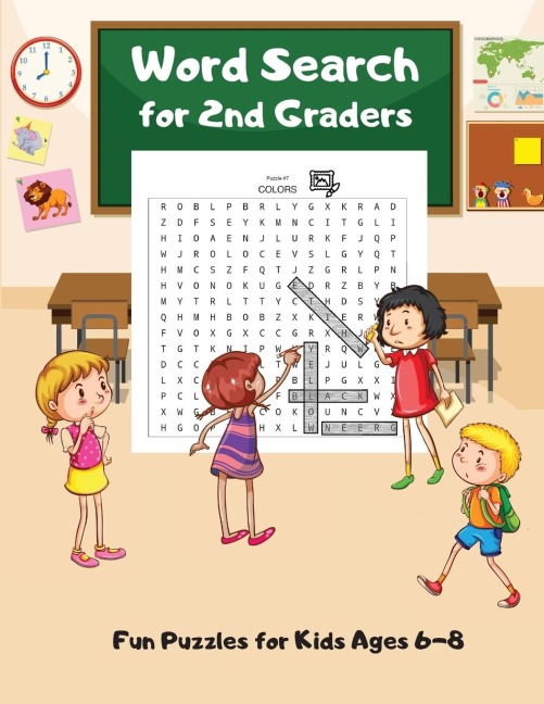 Word Search For 2nd Graders: Fun Puzzles for Kids Ages 6-8,  Build Vocabulary, Improve Spelling
