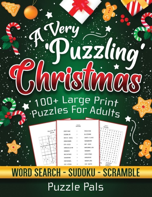A Very Puzzling Christmas: 100+ Large Print Puzzles For Adults