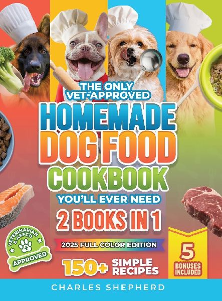 The Only Vet-Approved Homemade Dog Food Cookbook You'll Ever Need [2 Books In 1]: 150+ Simple, Allergy-Friendly Recipes for All Sizes and Ages That Improve Health and Save You Thousands on Vet Bills