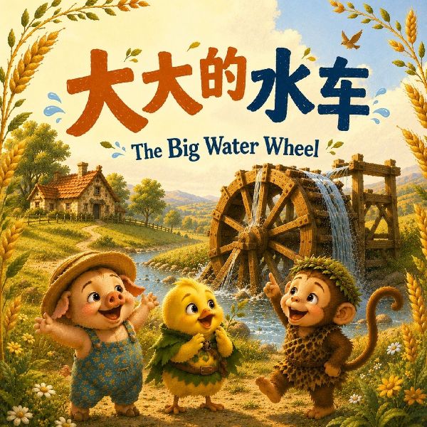 The Big Water Wheel &#22823;&#22823;&#30340;&#27700;&#36710;: Libby, Gobo, & Milo in Happy Valley - Original Stories about Teamwork, Hard work, and Never Giving Up in English, Chinese, and Pinyin!