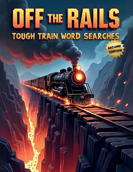 Off the Rails: Tough Train Word Searches (Second Edition): 50 Brain-Boosting Puzzles for True Rail Enthusiasts plus 10 Bonus Coloring Pages!
