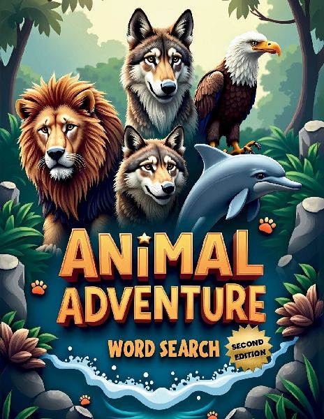 Animal Adventure Word Search (Second Edition): 50  Fun Puzzles for Curious Minds and Word Hunters plus 10 Bonus Coloring Pages!