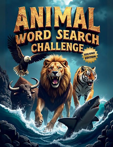 Animal Word Search Challenge (Second Edition): 50 Difficult Puzzles for Animal Enthusiasts and Word Hunters plus 10 Bonus Coloring Pages!