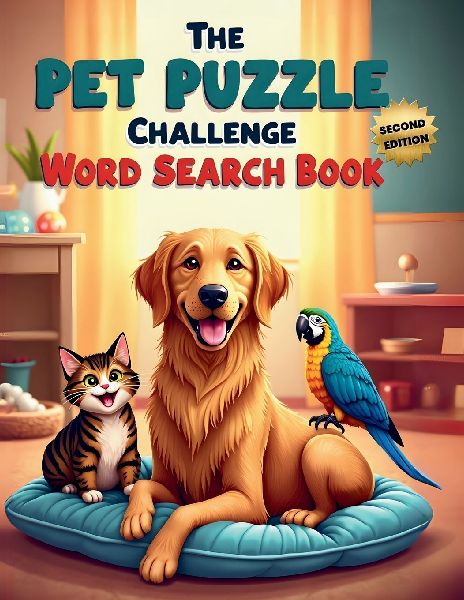 The Pet Puzzle Challenge Word Search Book (Second Edition): Brain-Boosting Fun with 50 Furry, Feathered, and Scaly Friends plus 10 Bonus Coloring Pages!