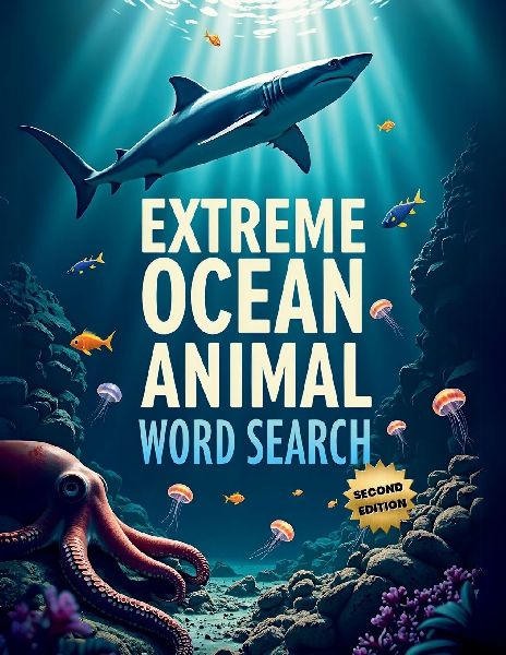 Extreme Ocean Animal Word Search (Second Edition): Explore the Depths with These 50 Fun & Brain-Boosting Puzzles plus 10 Bonus Coloring Pages!