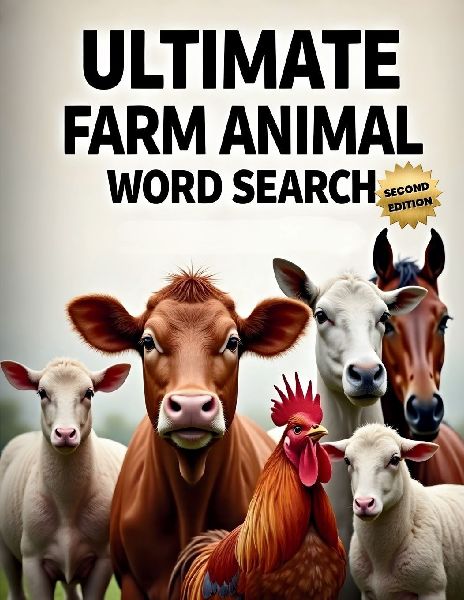 Ultimate Farm Animal Word Search (Second Edition): 50 Tough Puzzles for True Word Search Fans plus 10 Bonus Coloring Pages!