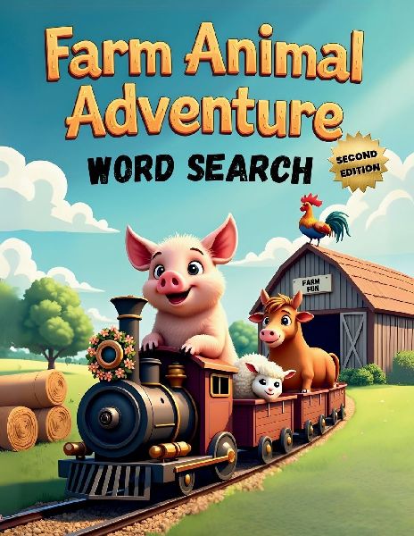 Farm Animal Adventure Word Search (Second Edition): 50 Exciting Puzzles for Children Who Love Animal plus 10 Bonus Coloring Pages!