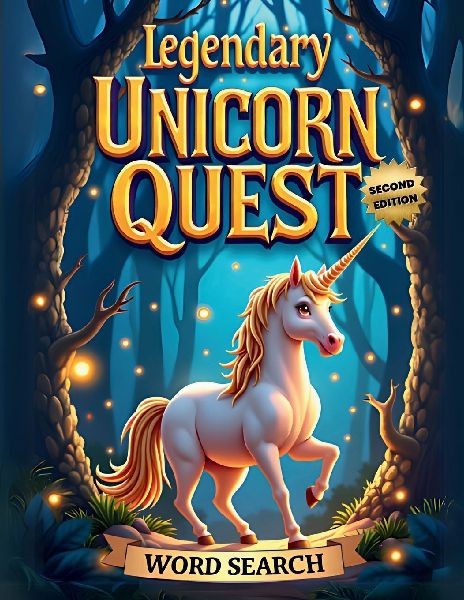 Legendary Unicorn Quest Word Search (Second Edition): 50 Challenging Puzzles for True Puzzle Masters plus 10 Bonus Unicorn Coloring Pages!