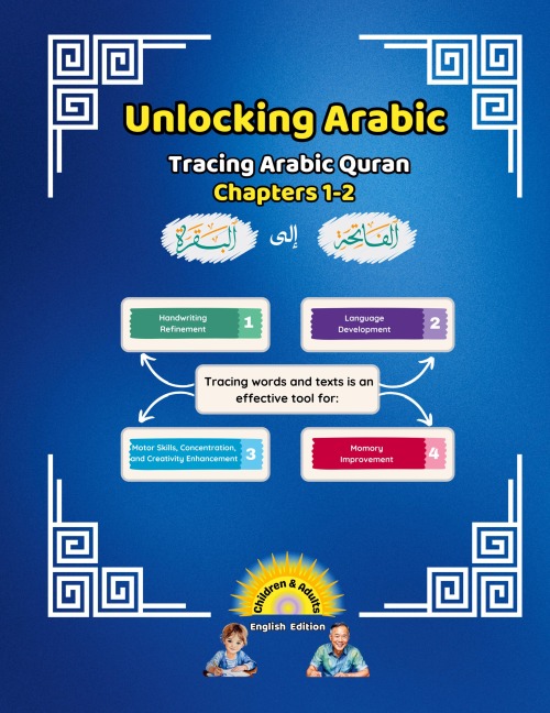 Unlocking Arabic: Tracing Arabic Quran Chapters 1-2 (Left to Right Edition)