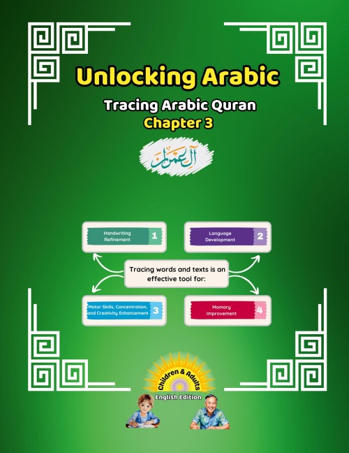 Unlocking Arabic: Tracing Arabic Quran Chapter 3 (Left to Right Edition)