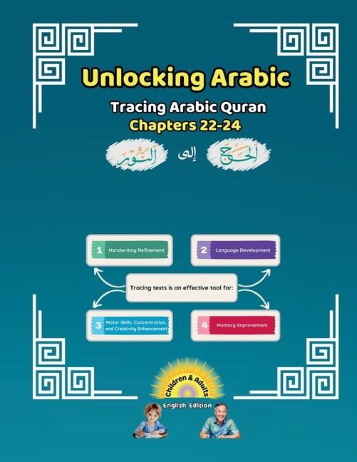 Unlocking Arabic: Tracing Arabic Quran Chapters 22-24 (Left to Right Edition)