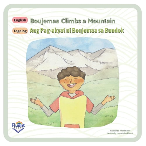 Boujemaa Climbs A Mountain English, Tagalog