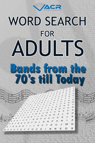 Word Search For Adults Bands from the 70's Till Today