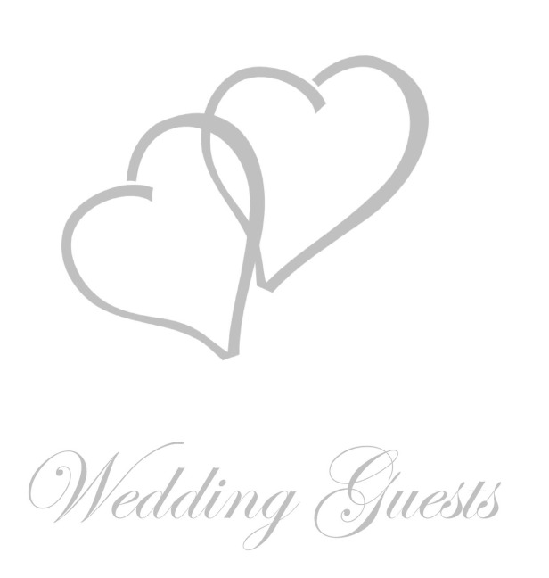 Wedding Guest Book, Bride and Groom, Special Occasion, Comments, Gifts, Well Wishs, Wedding Signing Book with Silver Love Hearts (Hardback)