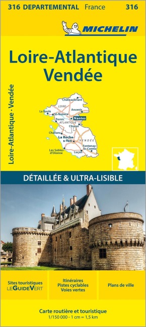 Michelin Vendee: Straßen- und Tourismuskarte 1:150.000