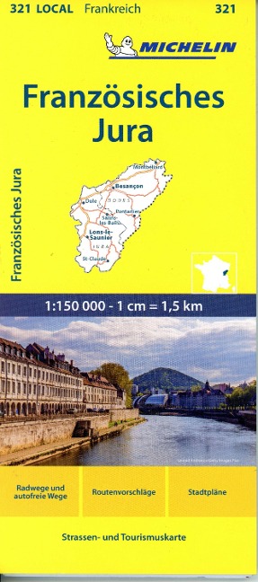 Michelin Französisches Jura: Straßen- und Tourismuskarte 1:150.000